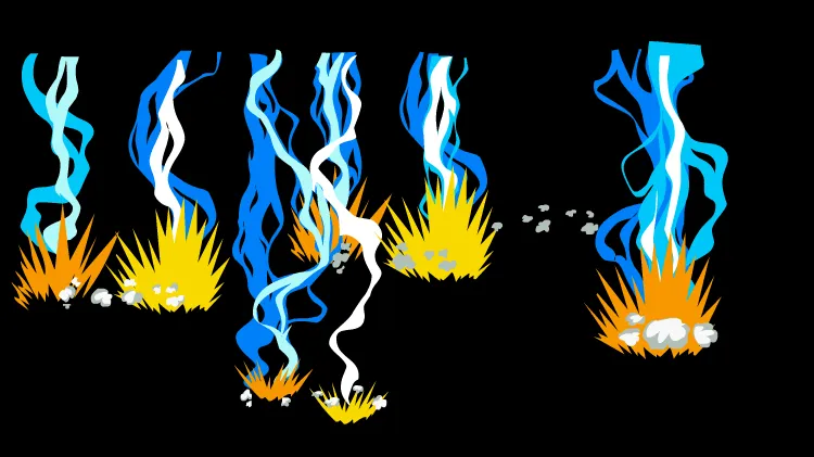 AN蓝色特效素材，闪电群