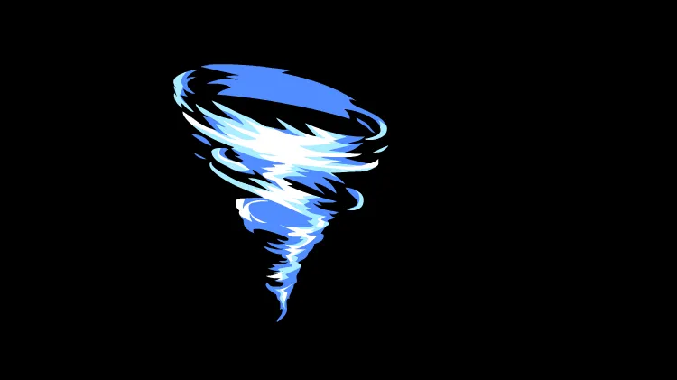 AN蓝色特效素材，蓝色龙卷风