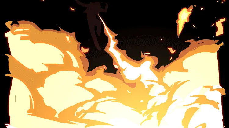 AN火特效素材，全屏喷火