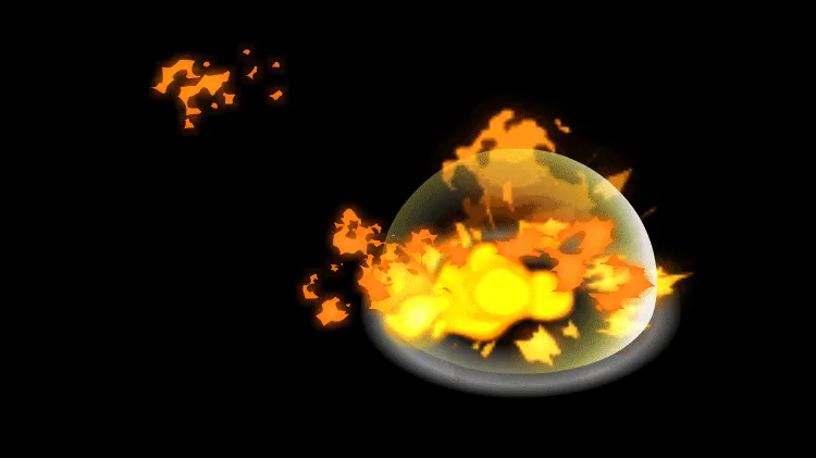 AN火特效素材，火球坠地