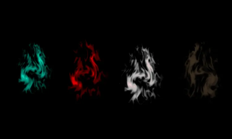 AN特效，蓝红白黑4色