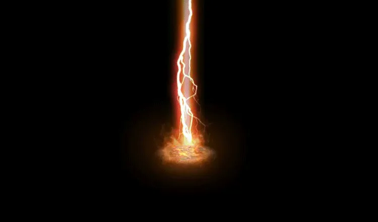 AN雷击特效，金色雷柱