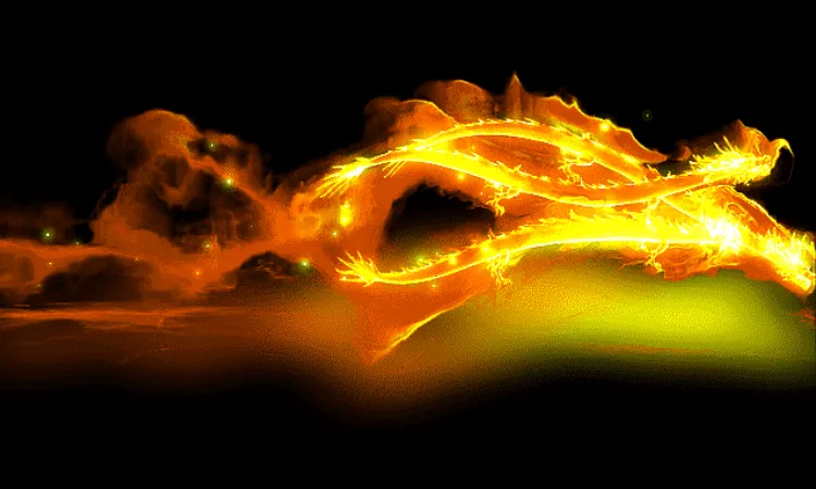 AN龙特效，金龙过场