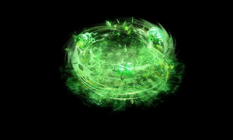 AN绿色攻击特效，绿叶旋转2