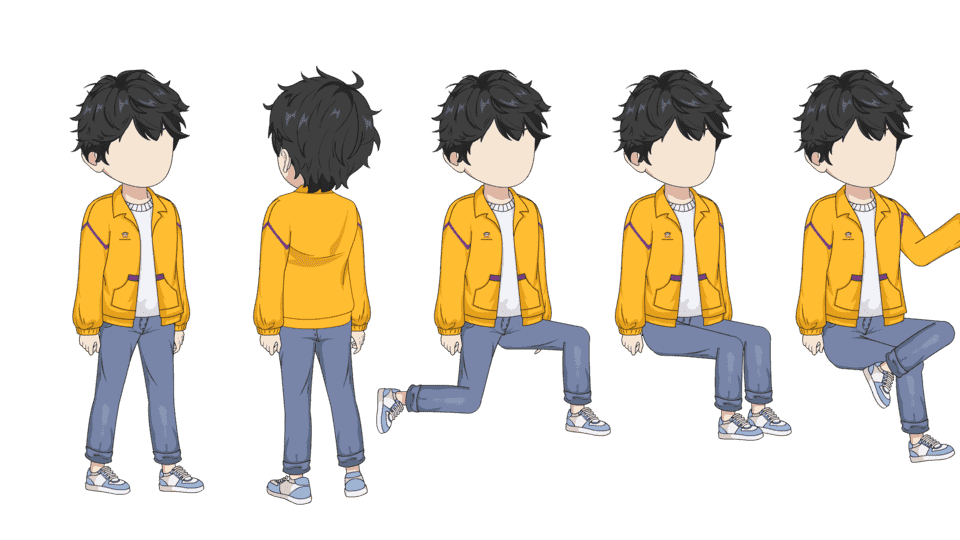 AN都市人物带万能动作，男人物340