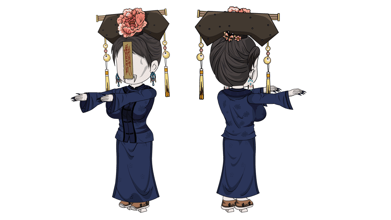 AN人物带万能动作，女僵尸