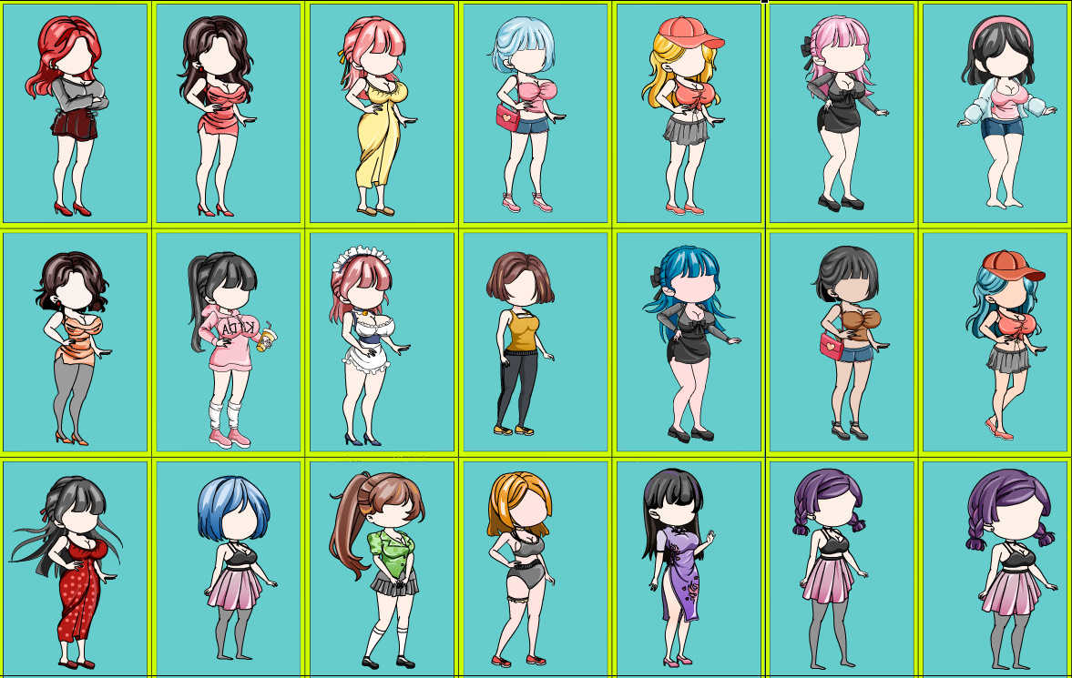 AN都市人物 Q版女性21个