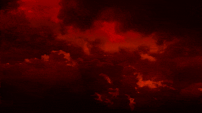 AN格式素材，红色恐怖雷电乌云天空
