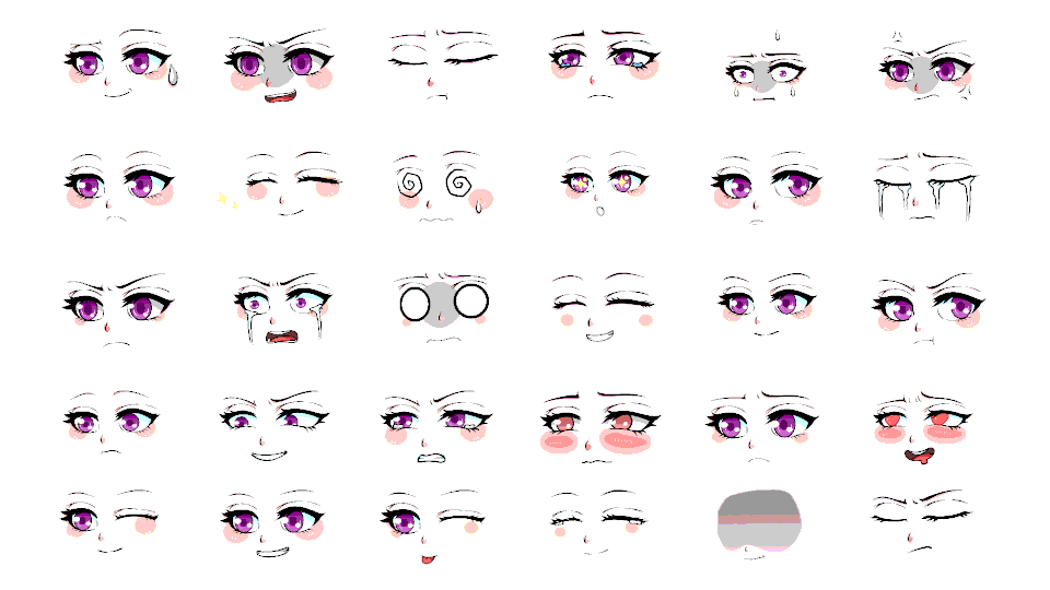 fla格式二次元粉色女表情