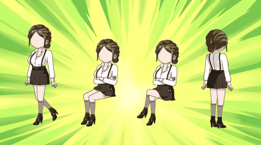 AN都市人物 正背面白领女教师