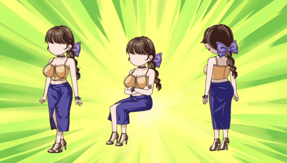 AN都市人物 正背面开叉裙御女风