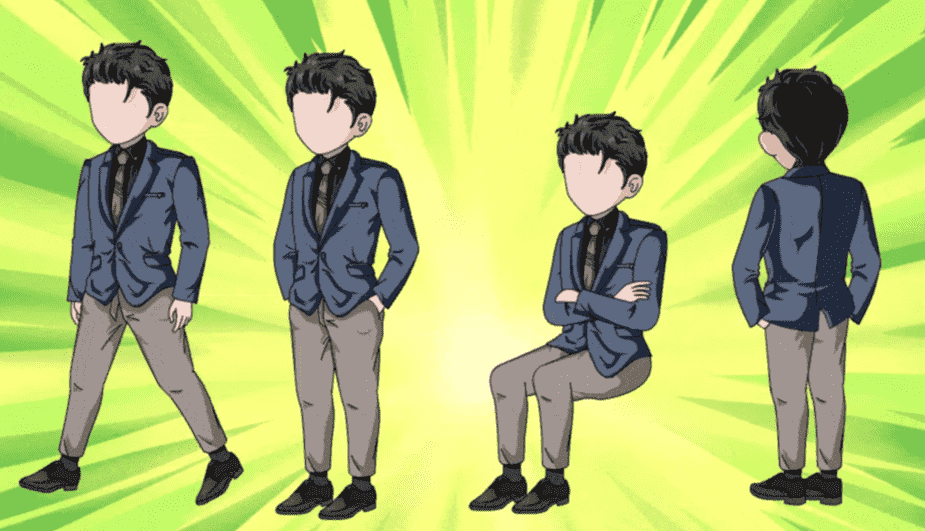 AN都市人物 正背面都市男西服装