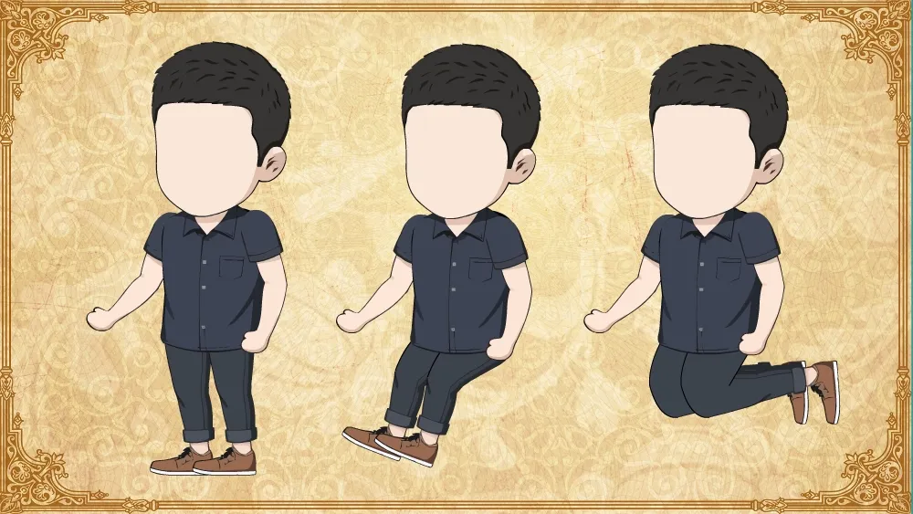 AN都市人物 黑色短袖小伙