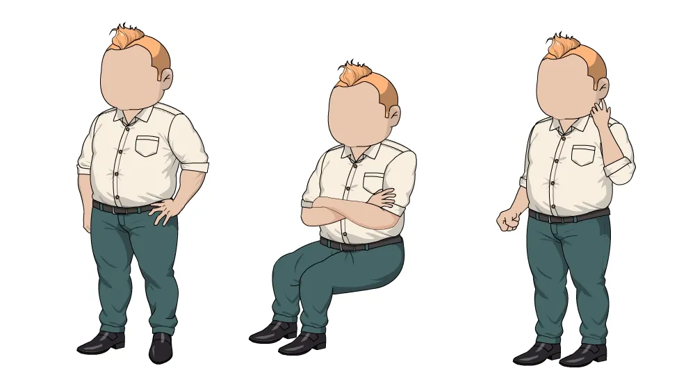 AN都市人物 衬衣光头