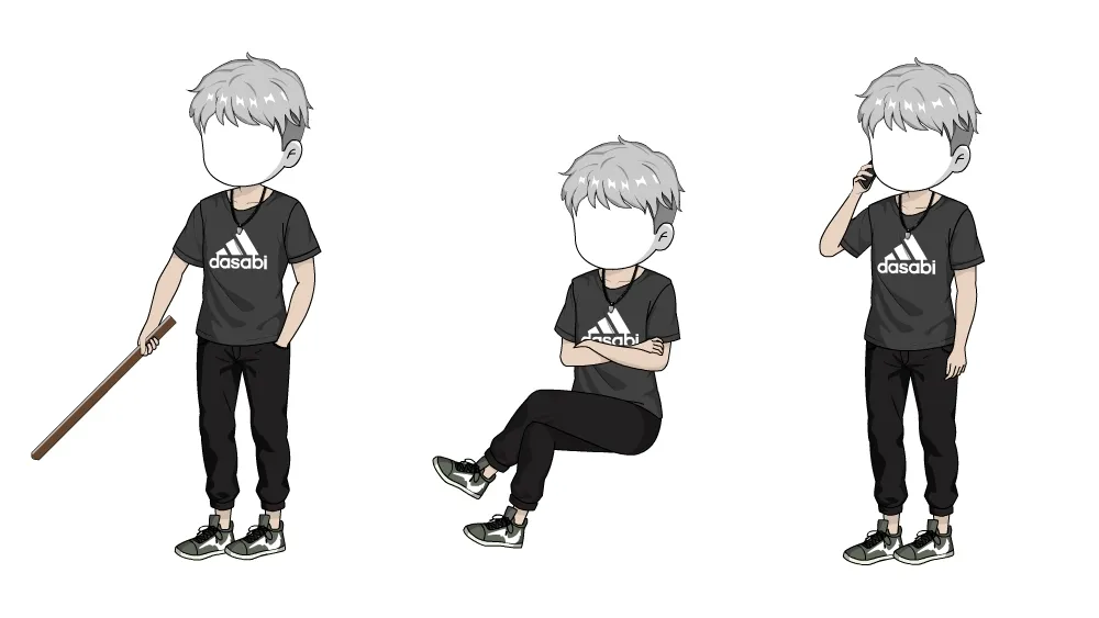 AN都市人物 黑色短袖