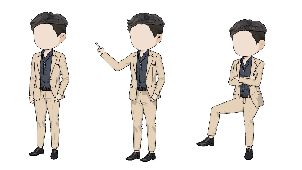 AN都市人物 黄色西服