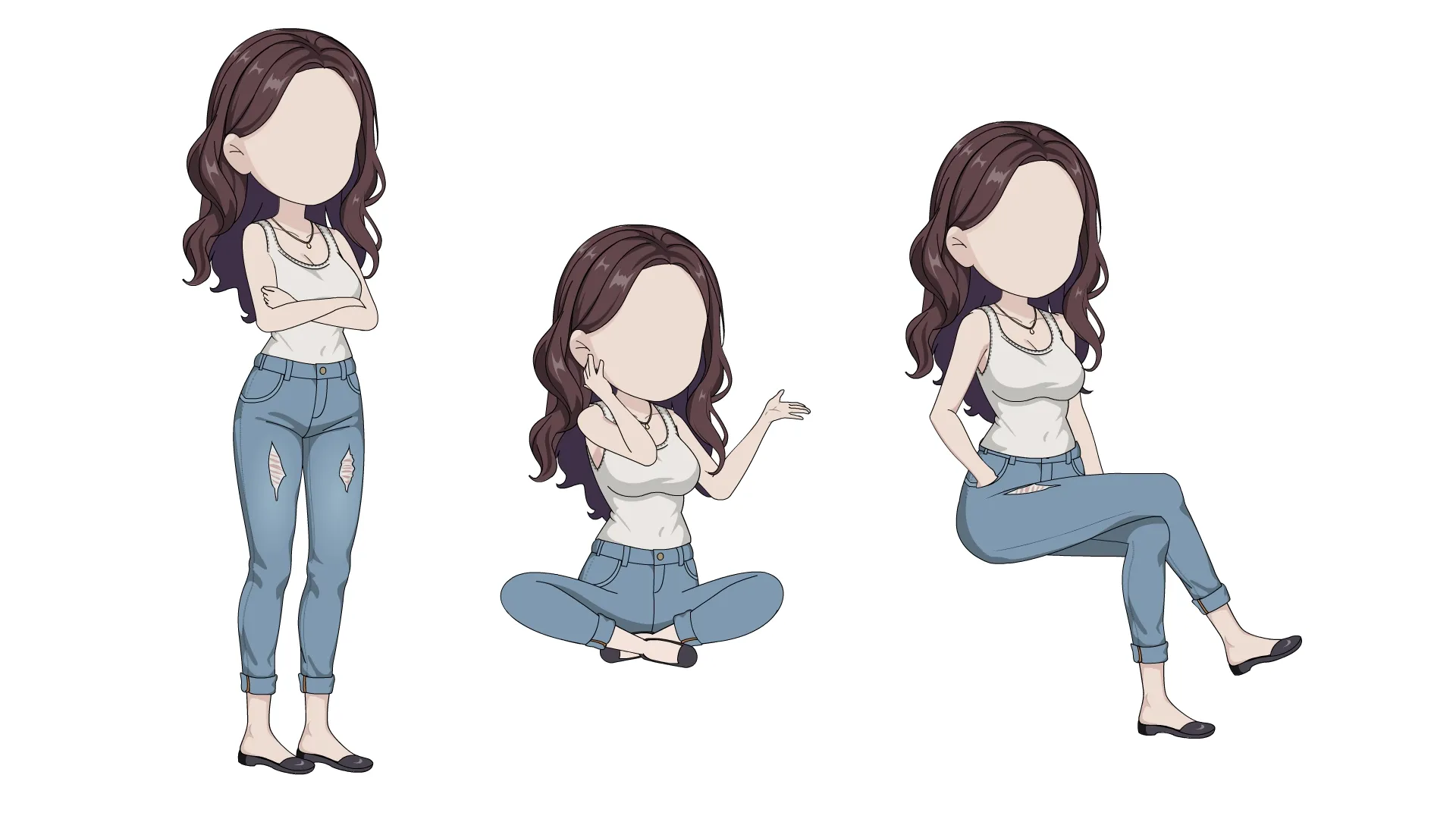 AN都市人物 牛仔裤女