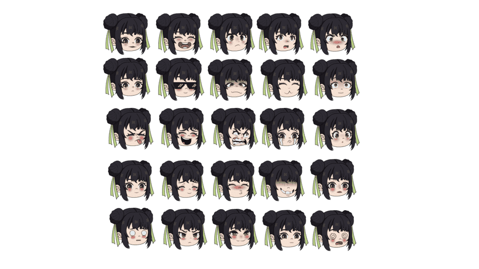 fla格式25个万能头女表情