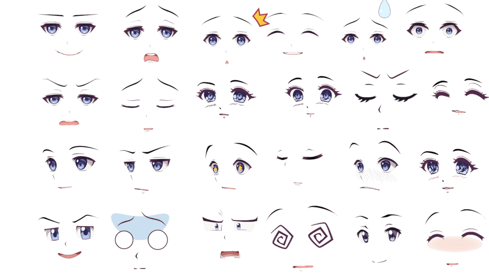 fla格式二次可爱万能头女表情24