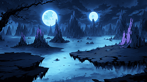 两个月亮的恐怖场景