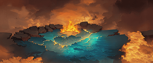 火焰包围的平台