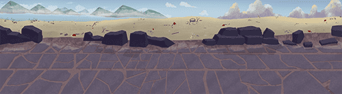 充满裂纹的岩石路面