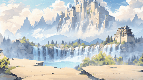 山上的城堡云雾缭绕