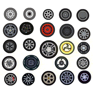 万用转动的汽车轱辘