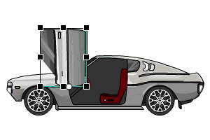 灰色跑车车门可以开关 2