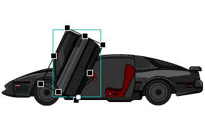 黑色跑车车门可以开关