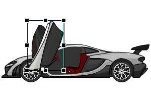 灰色跑车车门可以开关