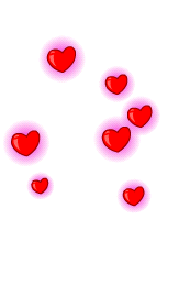 向上飘动的红心