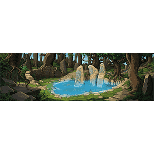 森林里的潭 白天夜晚