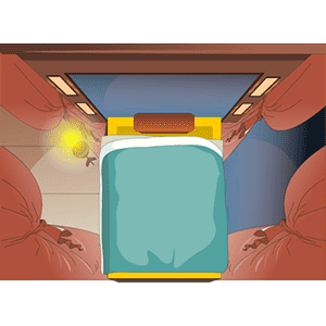 寝宫内从上空向下的视角