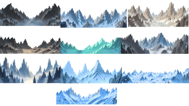 AN格式场景，山脉10个