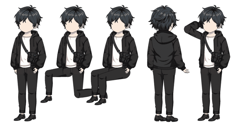 AN人物带万能动作，挎包男