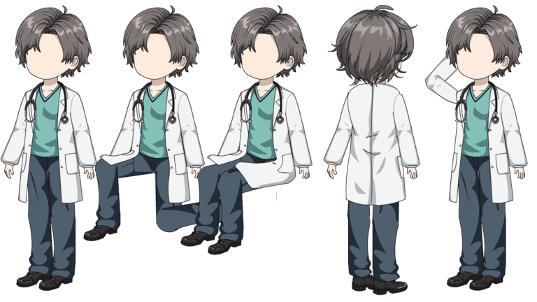 AN人物带万能动作，男医生