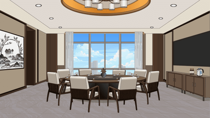 AN格式场景，饭店