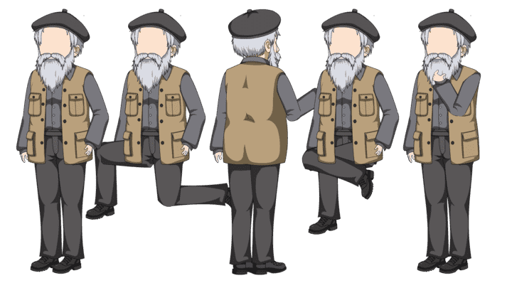 AN人物带万能动作，老头 大爷1