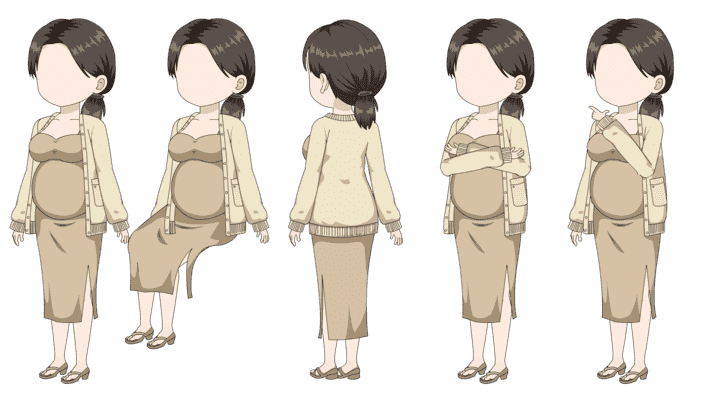 AN人物带万能动作，孕妇