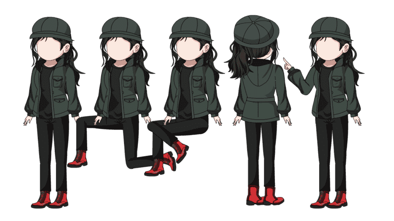 AN人物带万能动作，高冷女孩