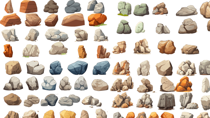 AN格式场景，石头141个