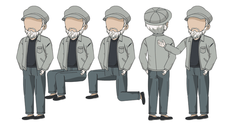 AN人物带万能动作，老头 大爷