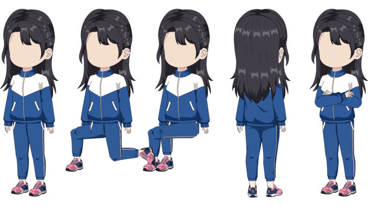 AN人物带万能动作，女学生