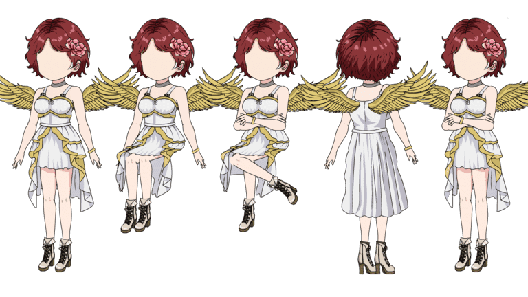 AN人物带万能动作，天使女