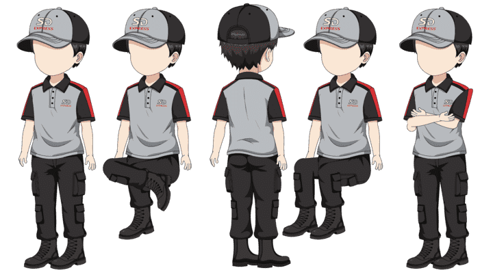 AN人物带万能动作，快递员