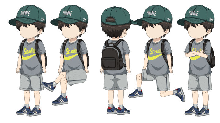 AN人物带万能动作，小孩 小男孩