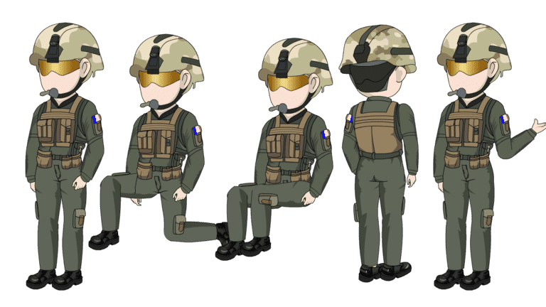 AN人物带万能动作，军人士兵