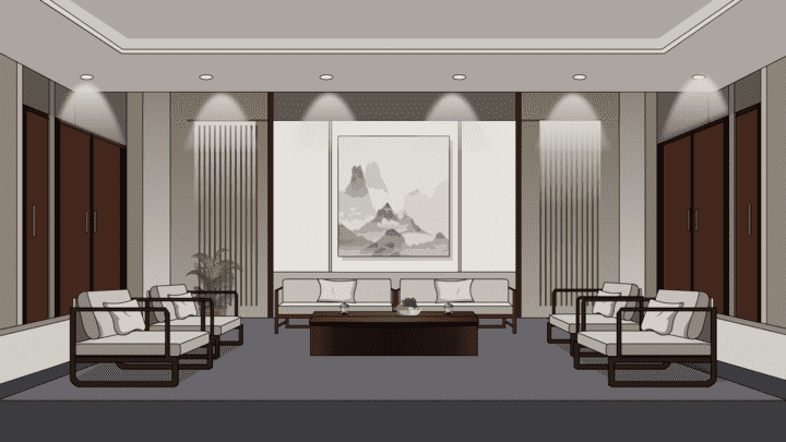 AN格式场景，会客厅