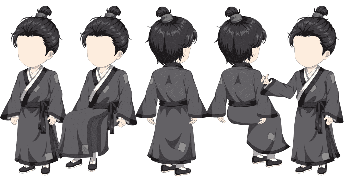 AN人物带万能动作，穷秀才